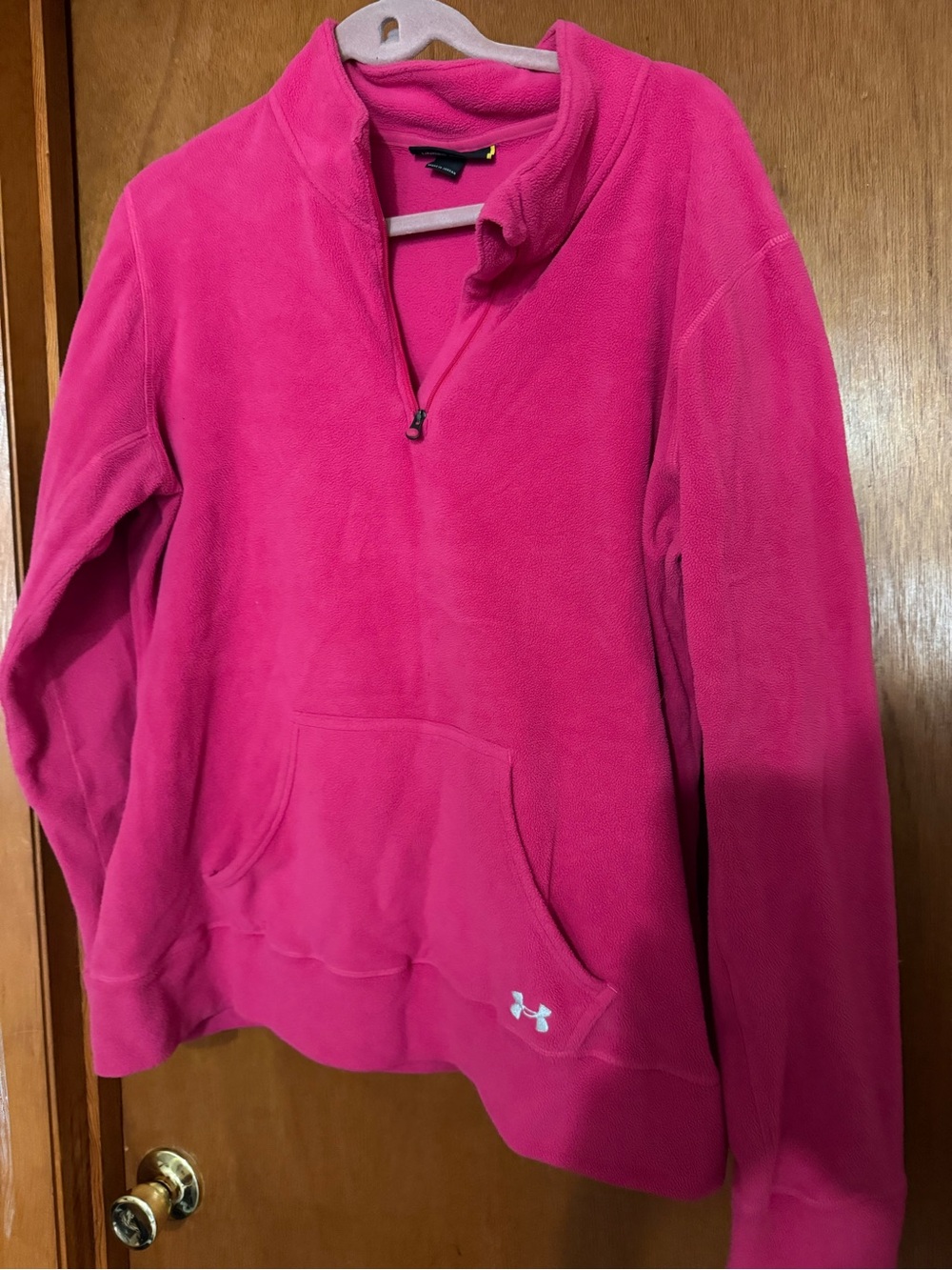 Under Armour Women's Hot Pink Fleece Quarter-Zip Pullover
